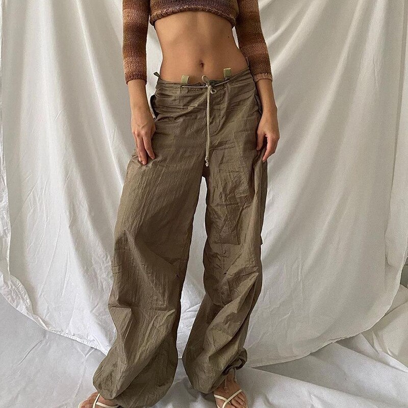 Drawstring cargo pants  ο 㸮   ĳ־    ѱ  Ƽ 90s Streetwear Joggers Pants
